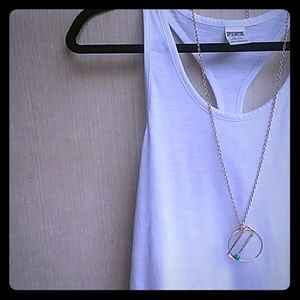 Mod gold-plated geo necklace with turquoise ball